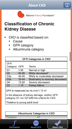 eGFR Calculators - Image screenshot of android app