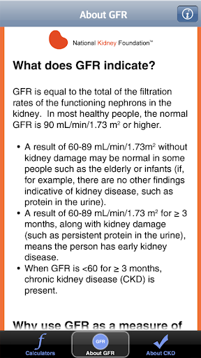 eGFR Calculators - Image screenshot of android app