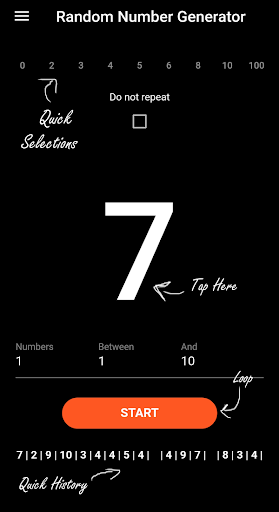 Random Number Generator - عکس برنامه موبایلی اندروید