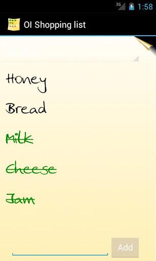 OI Shopping list - Image screenshot of android app