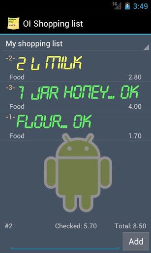 OI Shopping list - Image screenshot of android app