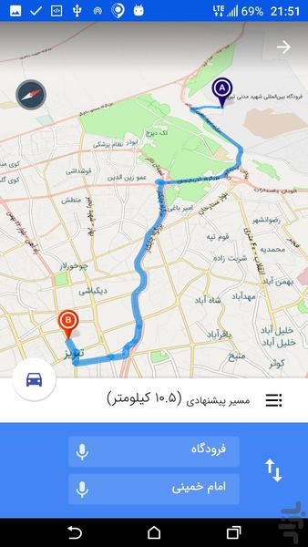 نقشه همراه تبریز - عکس برنامه موبایلی اندروید