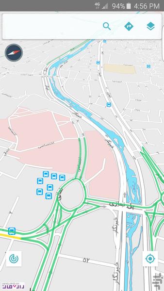 نقشه‌ی هوشمند شهرداری شیراز - Image screenshot of android app