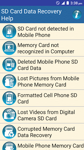 SD Card Data Recovery Help - Image screenshot of android app