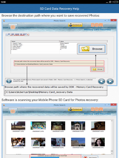 SD Card Data Recovery Help - Image screenshot of android app