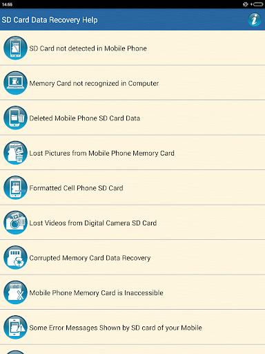 SD Card Data Recovery Help - Image screenshot of android app