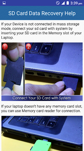 SD Card Data Recovery Help - Image screenshot of android app