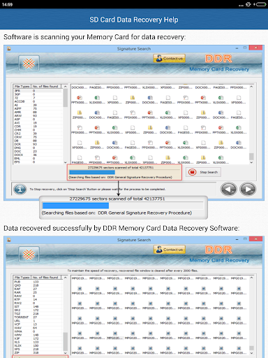 SD Card Data Recovery Help - Image screenshot of android app