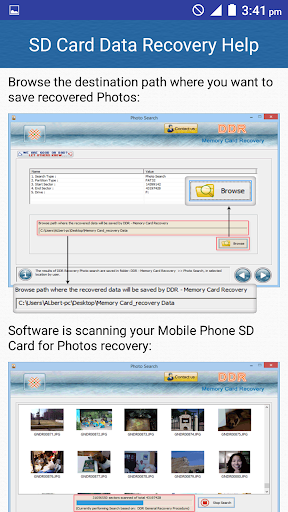 SD Card Data Recovery Help - Image screenshot of android app