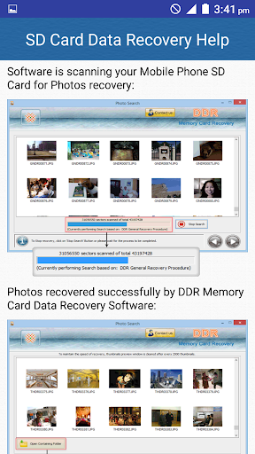 SD Card Data Recovery Help - Image screenshot of android app