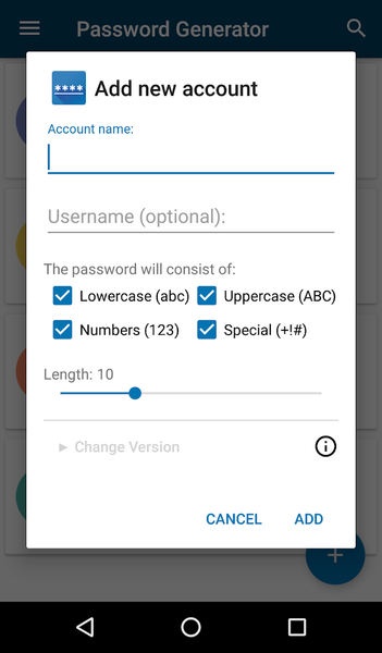 Password Generator (PFA) - عکس برنامه موبایلی اندروید