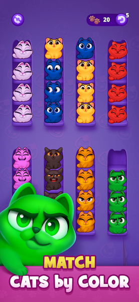 Kitty Sort: Twisted Tails - عکس بازی موبایلی اندروید