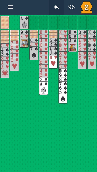 Spider Solitaire Two Suits - Gameplay image of android game