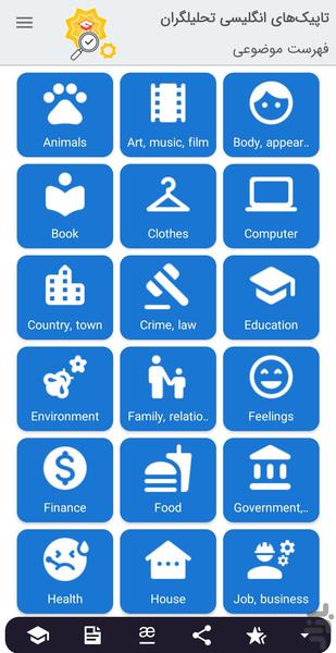 تاپیک‌های  انگلیسی تحلیلگران - Image screenshot of android app