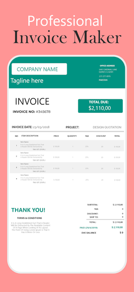 Invoice Maker and Billing App - عکس برنامه موبایلی اندروید