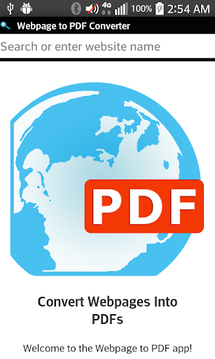 Webpage to PDF - عکس برنامه موبایلی اندروید