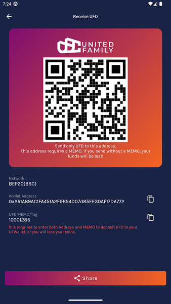 UF Wallet - عکس برنامه موبایلی اندروید