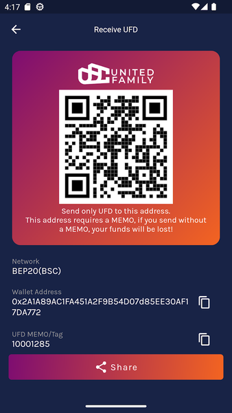 UF Wallet - عکس برنامه موبایلی اندروید