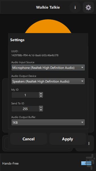 QMLWalkieTalkie - Image screenshot of android app