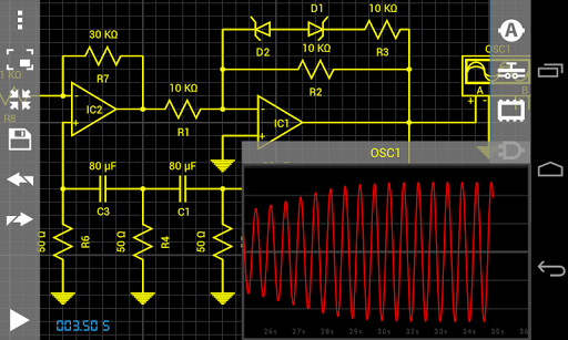 Droid Tesla Circuit Simulator - Image screenshot of android app