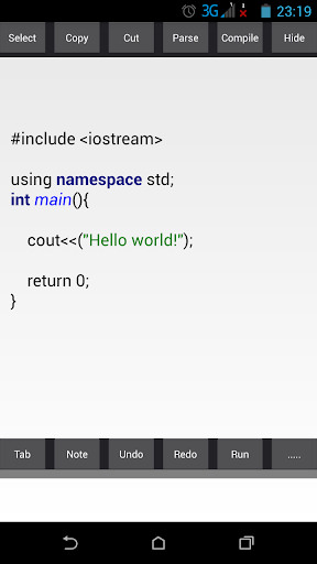 C++ Compiler IDE - Image screenshot of android app