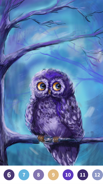 Owl Paint by Number Coloring - عکس برنامه موبایلی اندروید