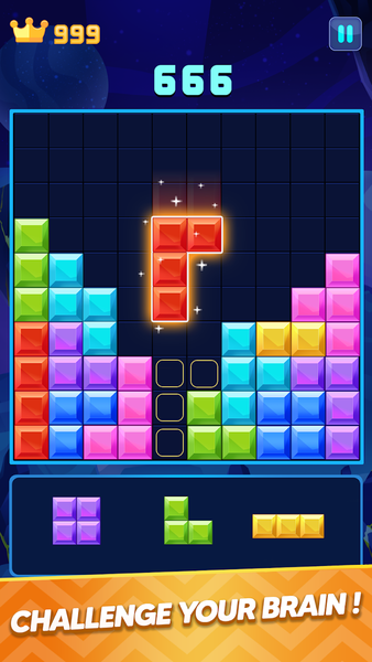 Classic Block Puzzle Brick - Gameplay image of android game