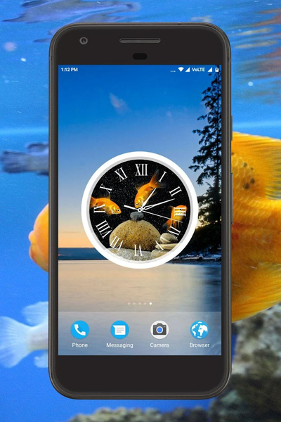 Aquarium Clock Live Wallpaper - Image screenshot of android app