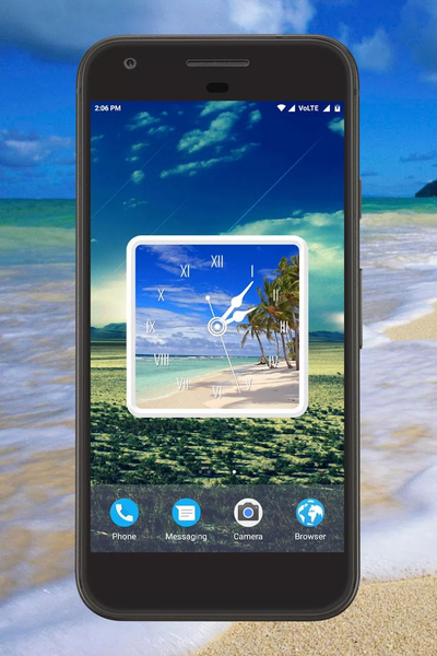 Beach Clock Live Wallpaper - Image screenshot of android app