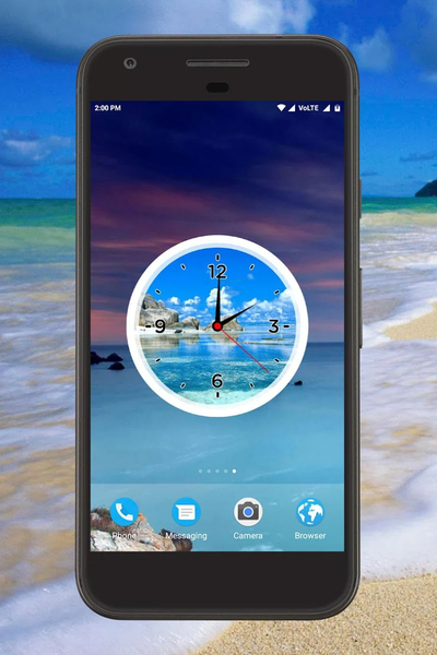 Beach Clock Live Wallpaper - Image screenshot of android app