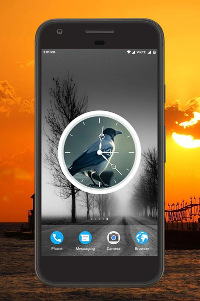 Birds Clock Live Wallpaper - Image screenshot of android app