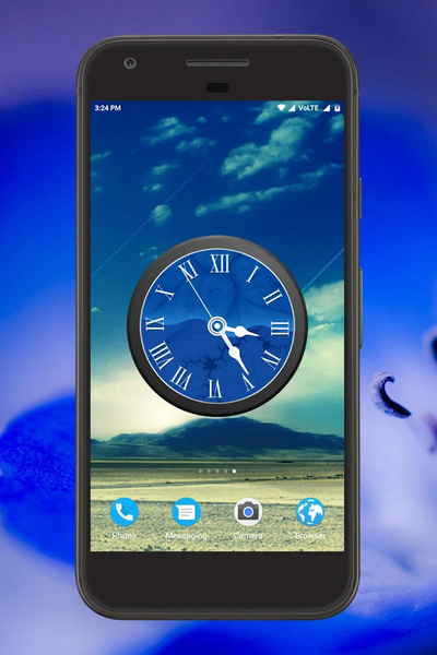 Blue Clock Live Wallpaper - Image screenshot of android app