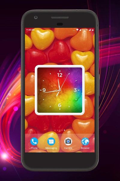 Colorful Clock Live Wallpaper - Image screenshot of android app