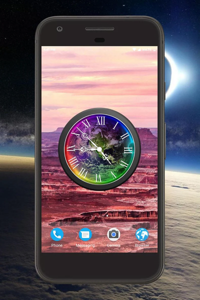 Earth Clock Live Wallpaper - Image screenshot of android app