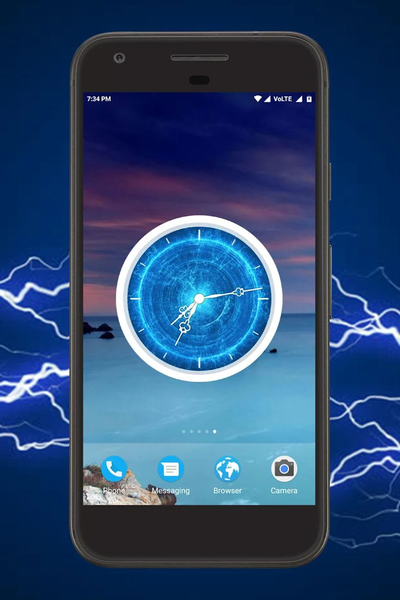 Electric Clock Live Wallpaper - Image screenshot of android app