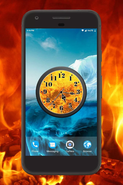 Fire Clock Live Wallpaper - عکس برنامه موبایلی اندروید