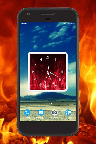 Fire Clock Live Wallpaper - عکس برنامه موبایلی اندروید