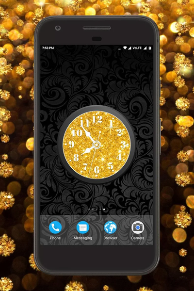 Glitter Clock Live Wallpaper - عکس برنامه موبایلی اندروید