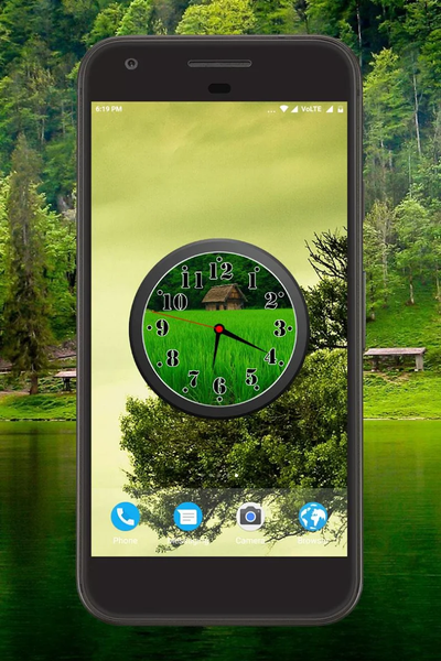 Greenery Clock Live Wallpaper - Image screenshot of android app