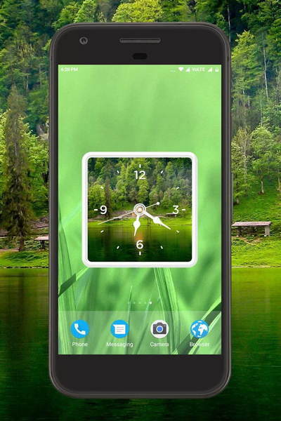 Greenery Clock Live Wallpaper - Image screenshot of android app