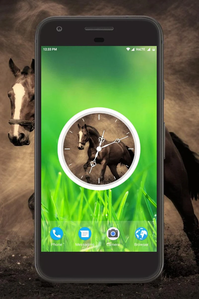 Horse Clock Live Wallpaper - عکس برنامه موبایلی اندروید