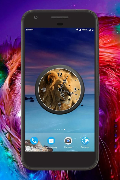 Lion Clock Live Wallpaper - Image screenshot of android app