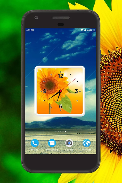 Sun Flower Clock Live Wallpaper - عکس برنامه موبایلی اندروید