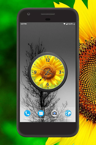 Sun Flower Clock Live Wallpaper - عکس برنامه موبایلی اندروید