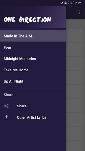 One Direction Lyrics - Image screenshot of android app