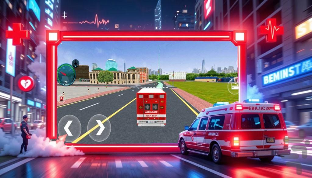 ماشین بازی آمبولانس - عکس بازی موبایلی اندروید