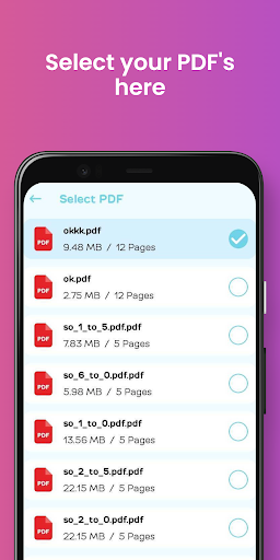 Split PDF: Extract PDF Pages - Image screenshot of android app