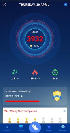 Pedometer - Step Counter & Calorie Counter Free - Image screenshot of android app
