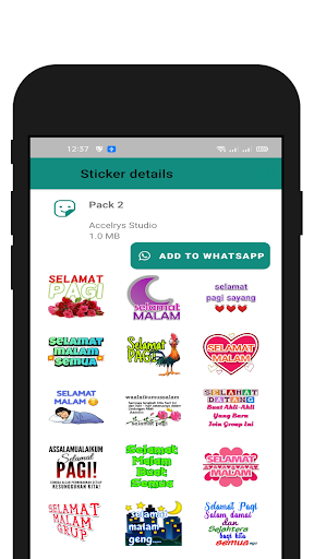 Selamat pagi stiker Selamat malam - Image screenshot of android app