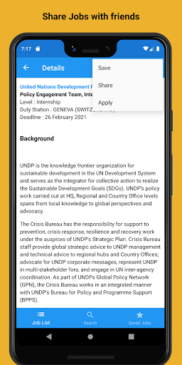UN & NGO Jobs - Image screenshot of android app